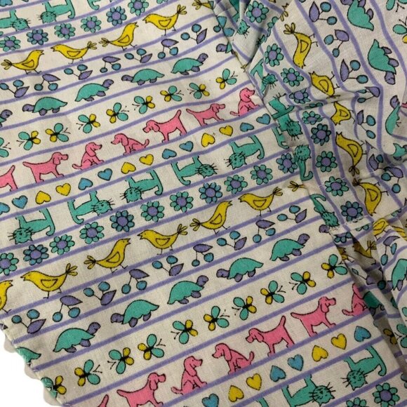 Handmade Vintage Prairie Sun Bonnet Hat Ruffled Settler Style Animals & Flowers - Picture 3 of 8